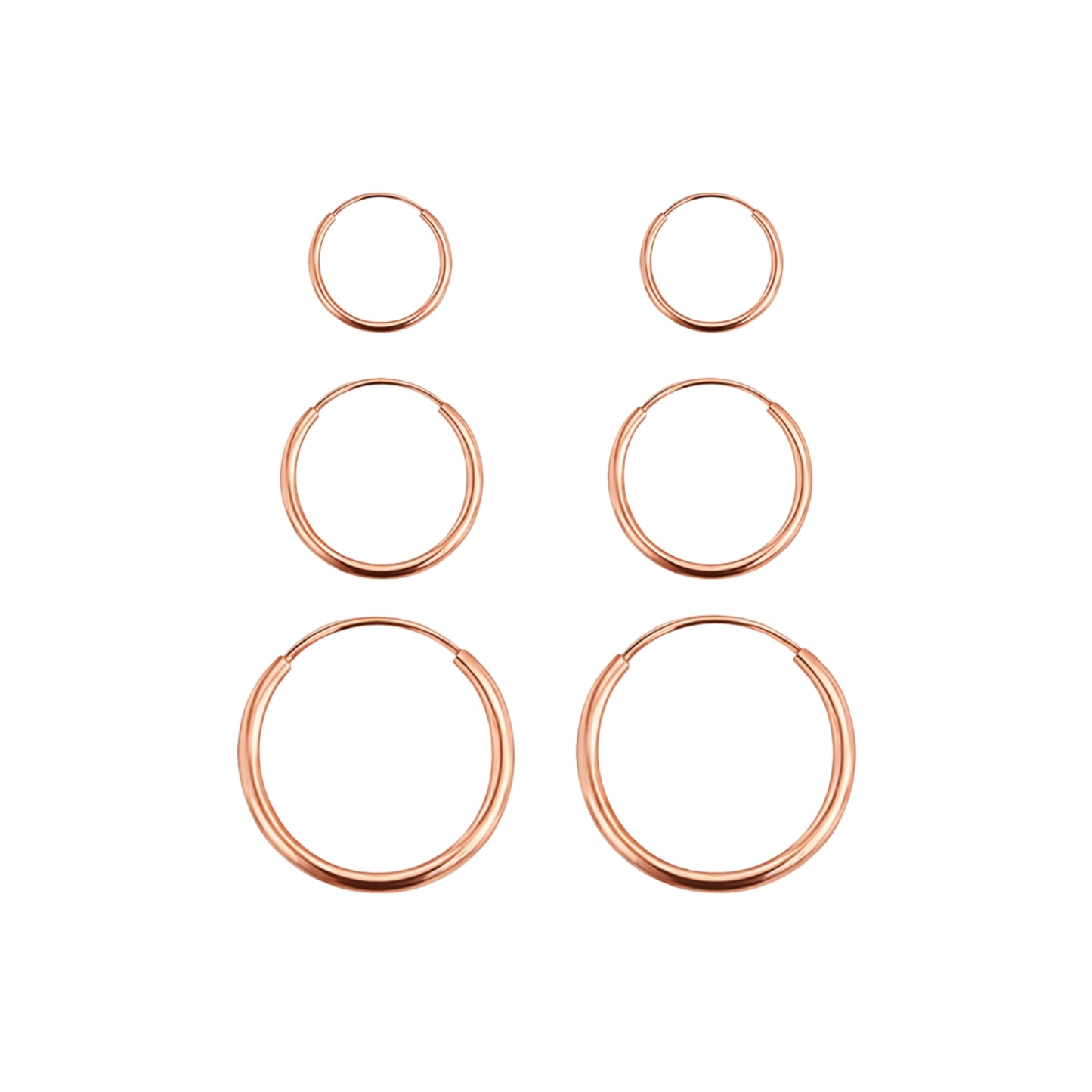 Aretes Oro 10K Broquel Huggies Lisas Oro Rosa 10k Tamaño a Elegir 7 mm, 10 mm o 13 mm