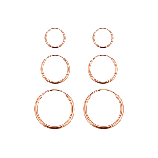 Aretes Oro 10K Broquel Huggies Lisas Oro Rosa 10k Tamaño a Elegir 7 mm, 10 mm o 13 mm