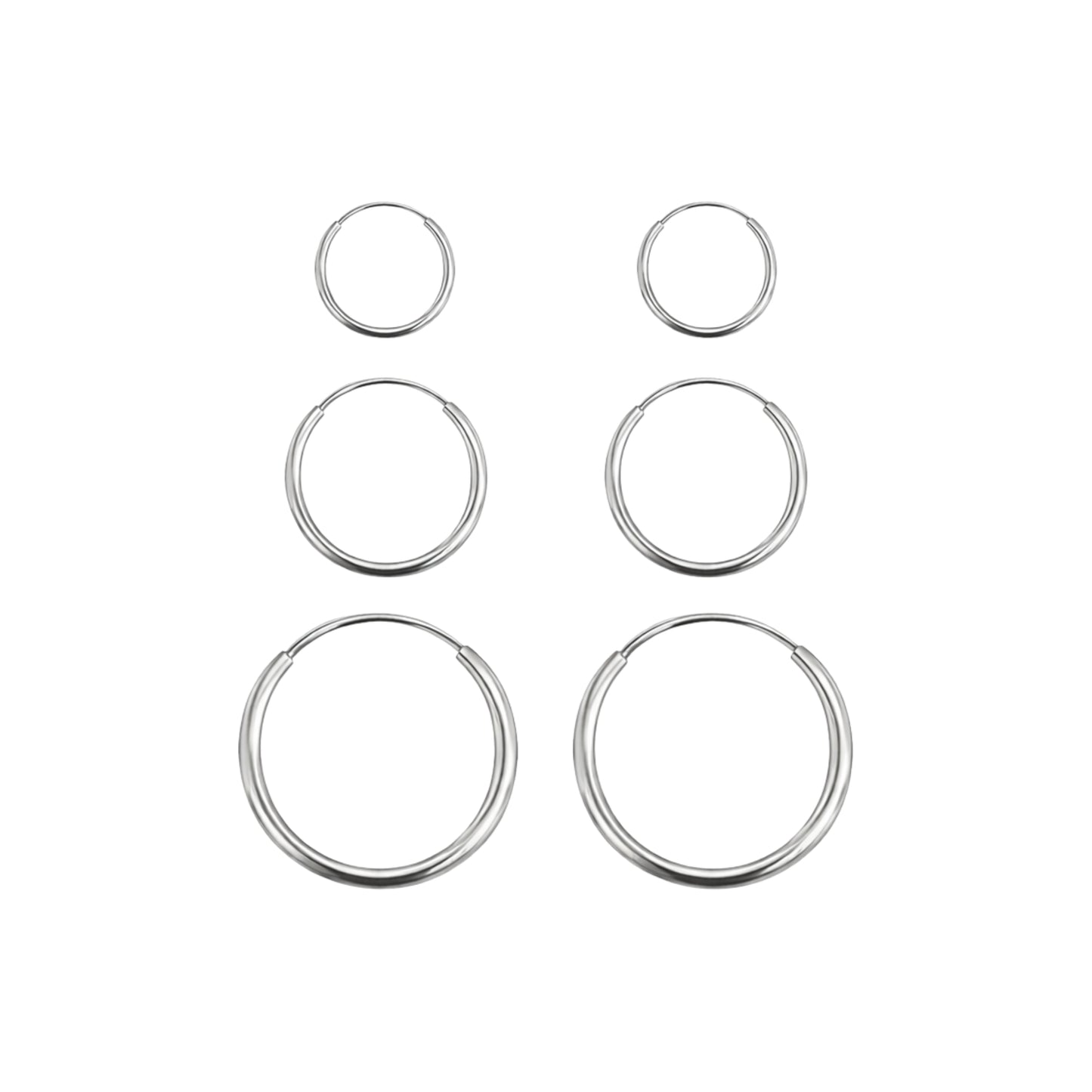 Aretes Oro 10K Broquel Huggies Lisas Oro Blanco 10k Tamaño a Elegir 7 mm, 10 mm o 13 mm