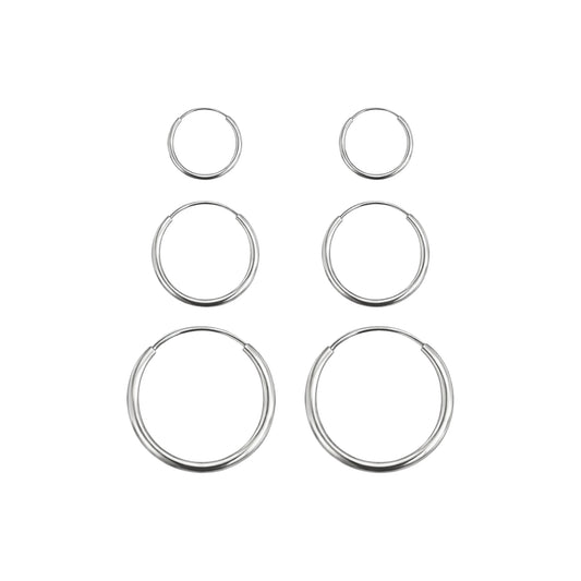 Aretes Oro 10K Broquel Huggies Lisas Oro Blanco 10k Tamaño a Elegir 7 mm, 10 mm o 13 mm