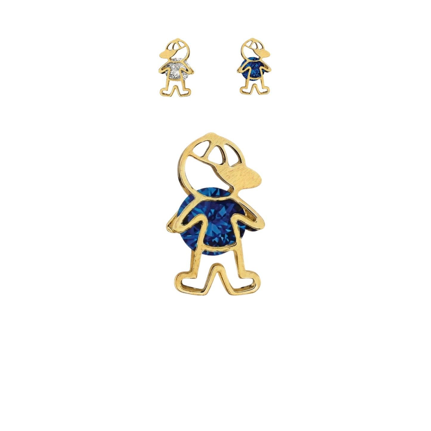 Aretes Oro 10K Broquel Niño Color a Elegir
