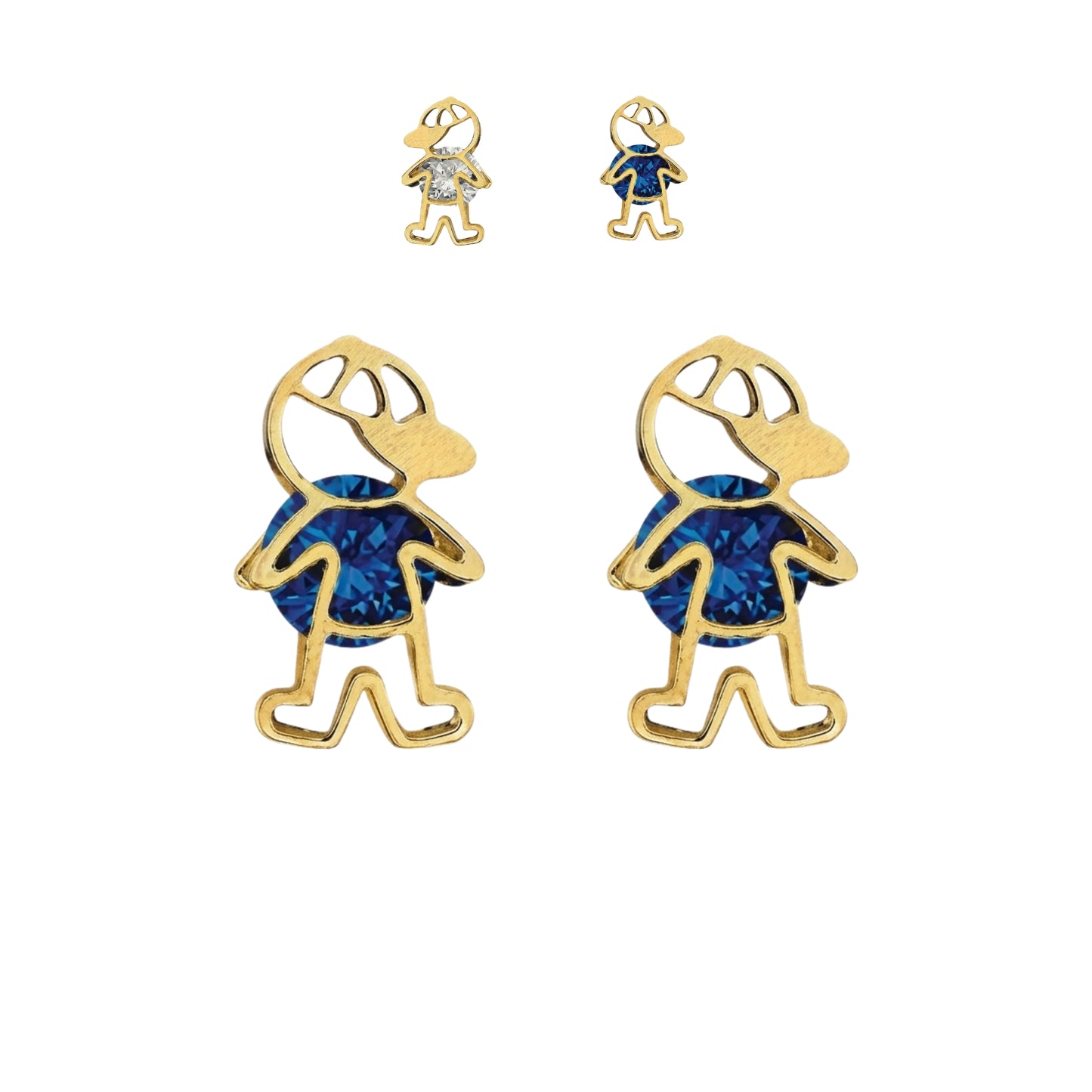 Aretes Oro 10K Broquel Niño Color a Elegir