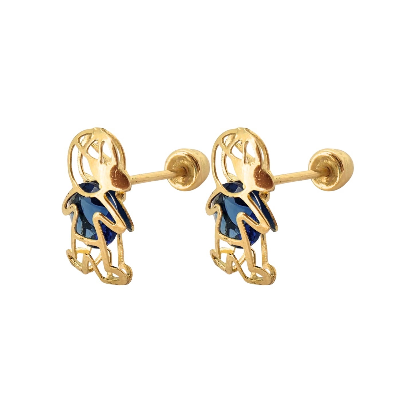 Aretes Oro 10K Broquel Niño Color a Elegir