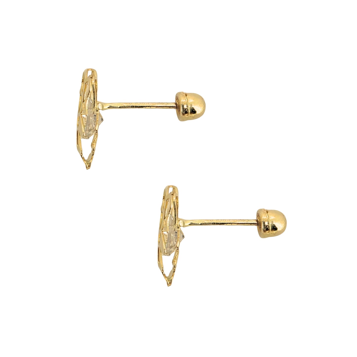 Aretes Oro 10K Broquel Niña Color a Elegir