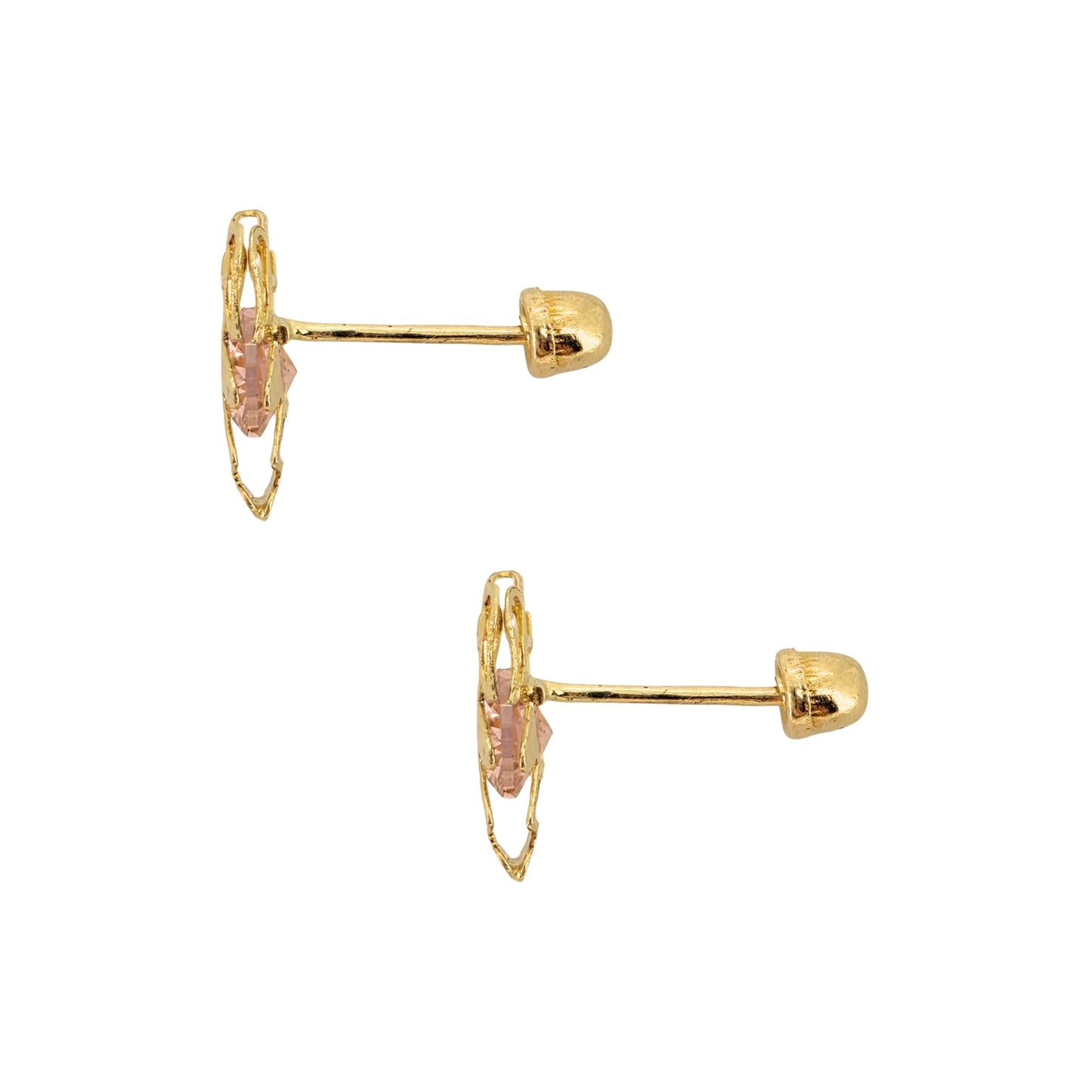 Aretes Oro 10K Broquel Niña Color a Elegir