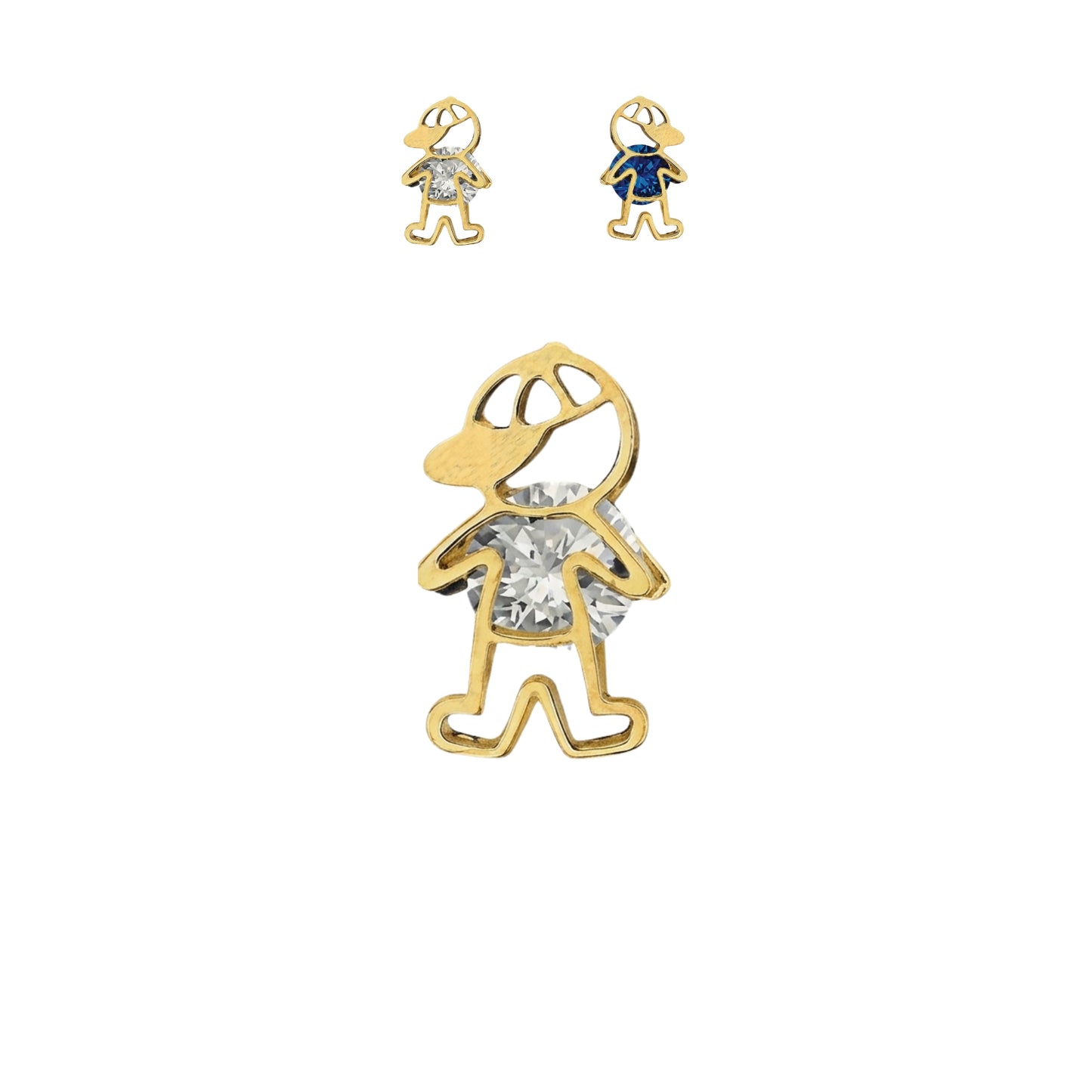 Aretes Oro 10K Broquel Niño Color a Elegir