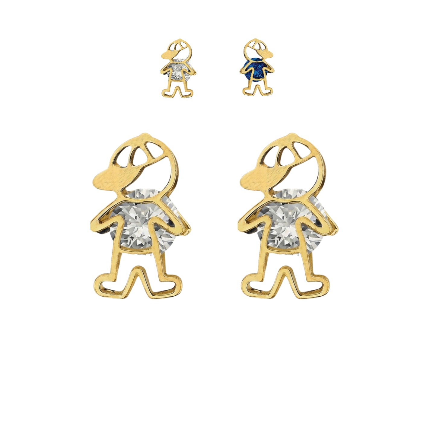 Aretes Oro 10K Broquel Niño Color a Elegir