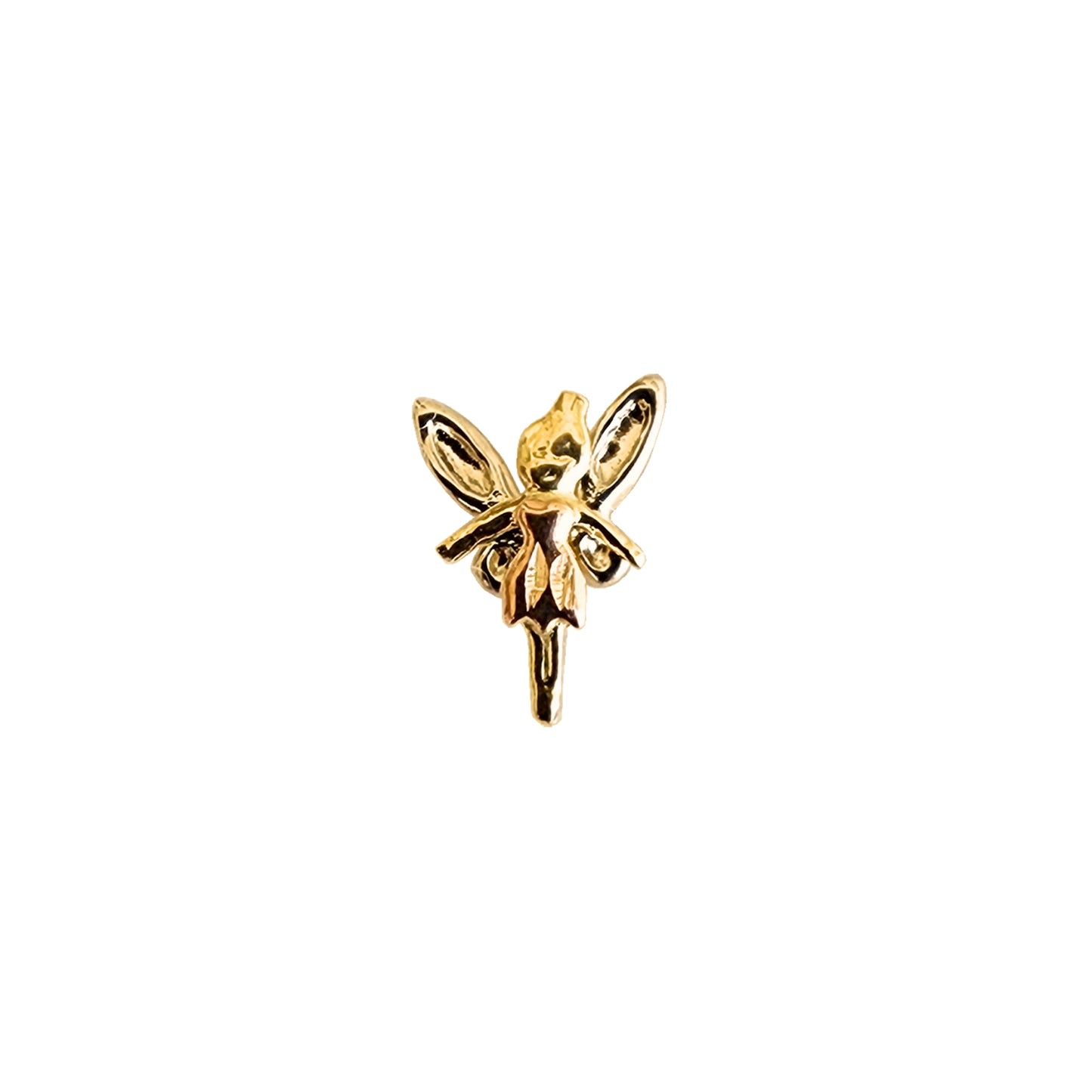 Aretes Oro 10K Broquel Hada 3 Oros