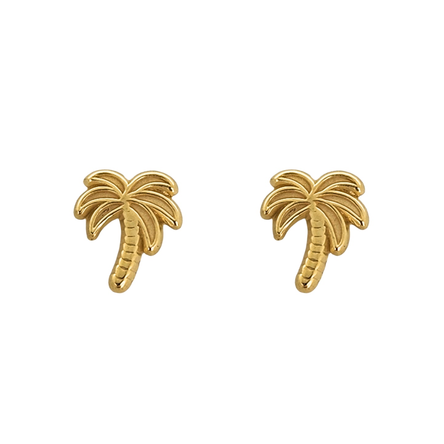 Aretes Oro 10K Broquel Palmera