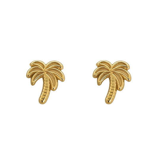 Aretes Oro 10K Broquel Palmera