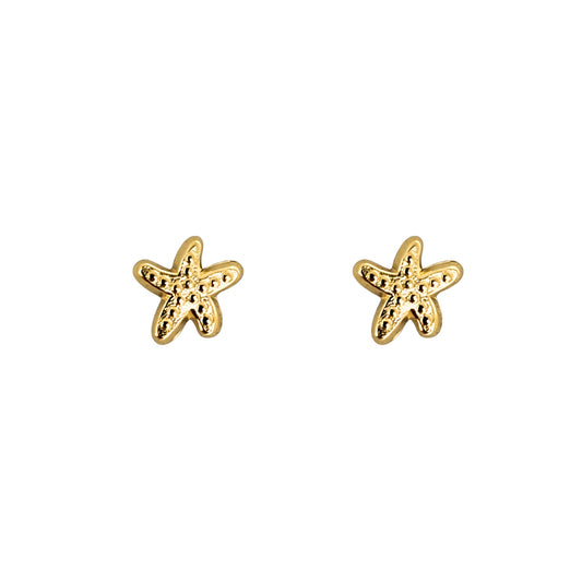 Aretes Oro 10K Broquel Estrella de Mar Mini