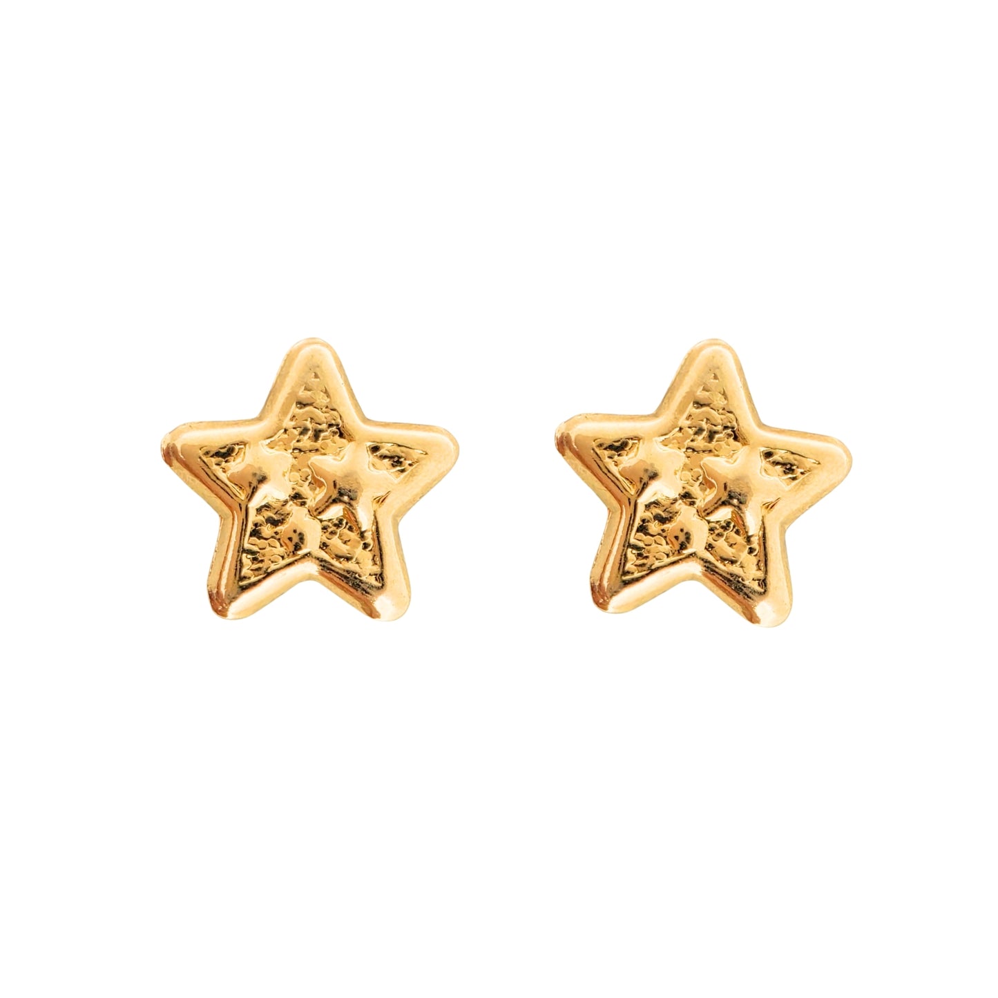 Aretes Oro 10K Broquel Estrella Estrellitas