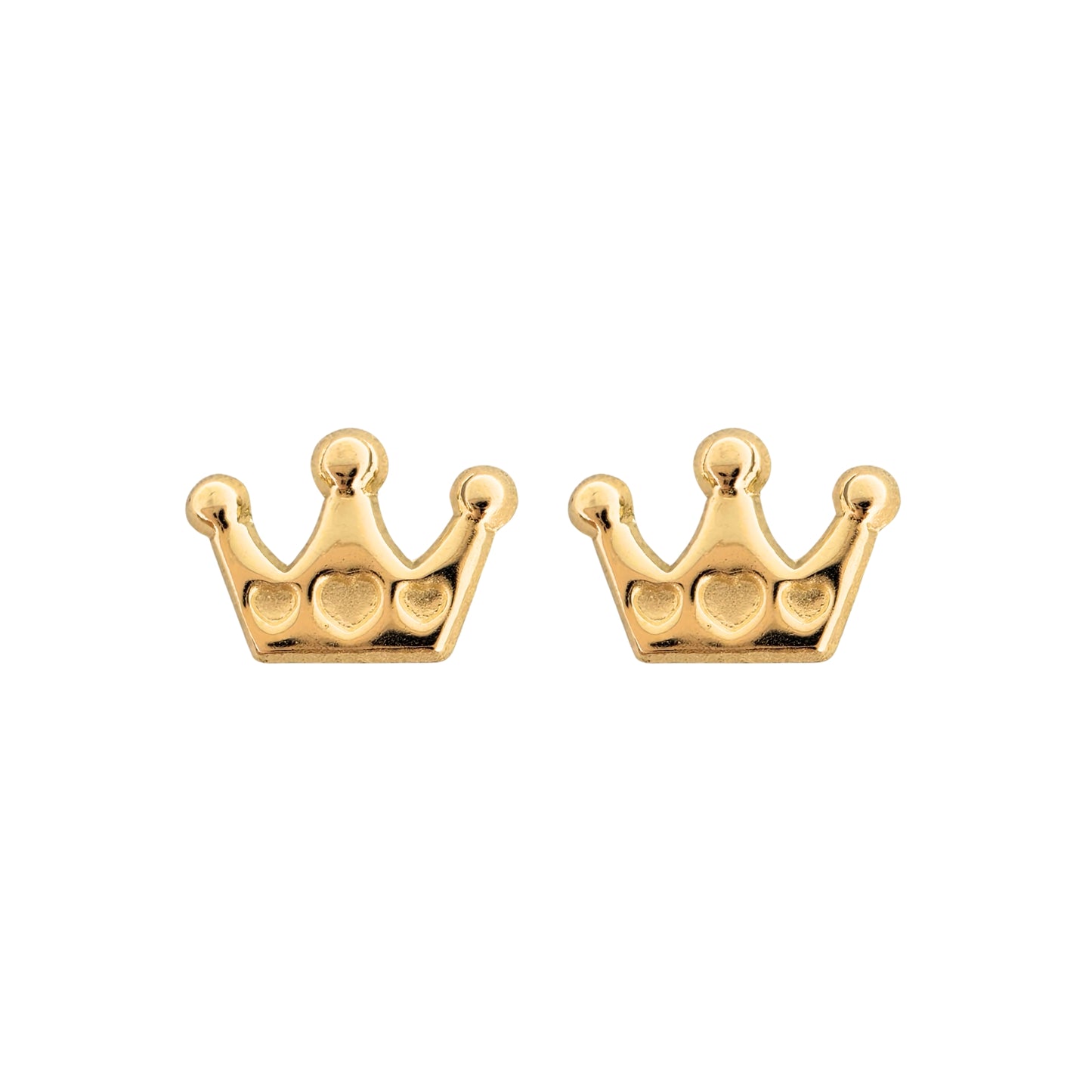 Aretes Oro 10K Broquel Corona