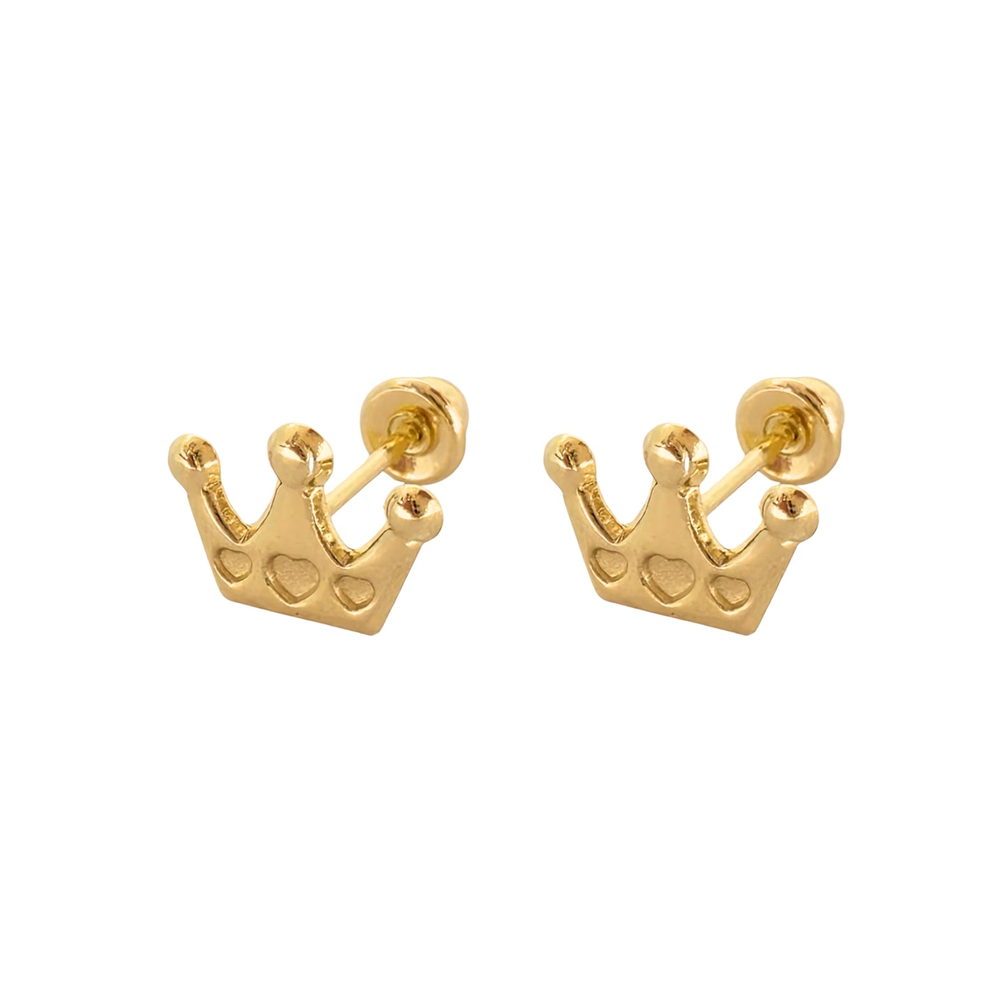 Aretes Oro 10K Broquel Corona