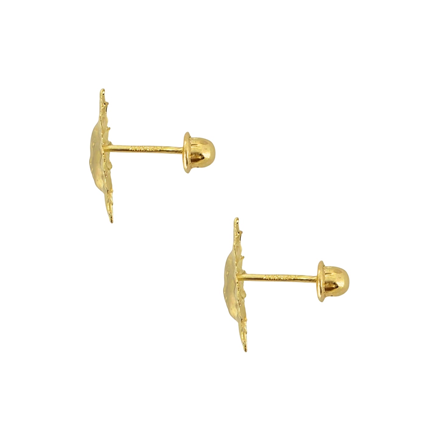 Aretes Oro 10K Broquel Sol