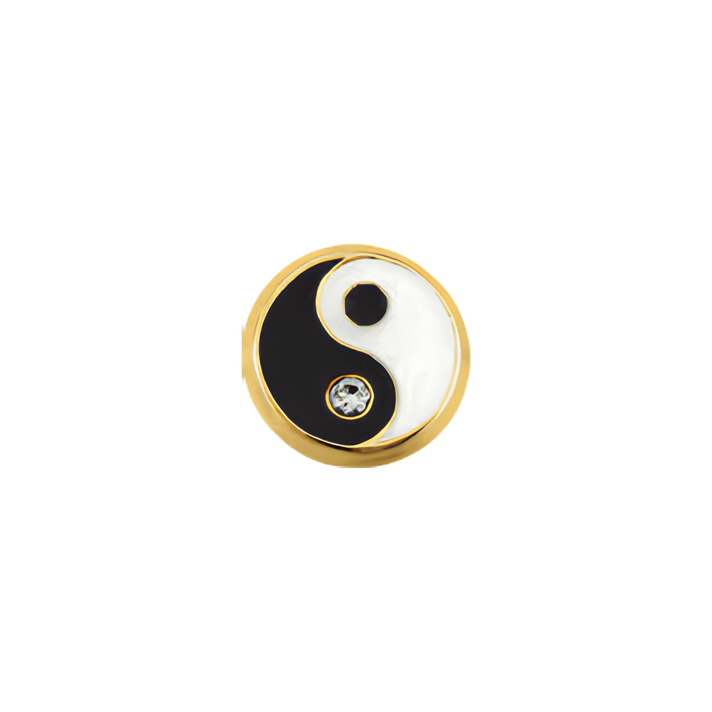 Aretes Oro 10K Broquel Yin y Yang