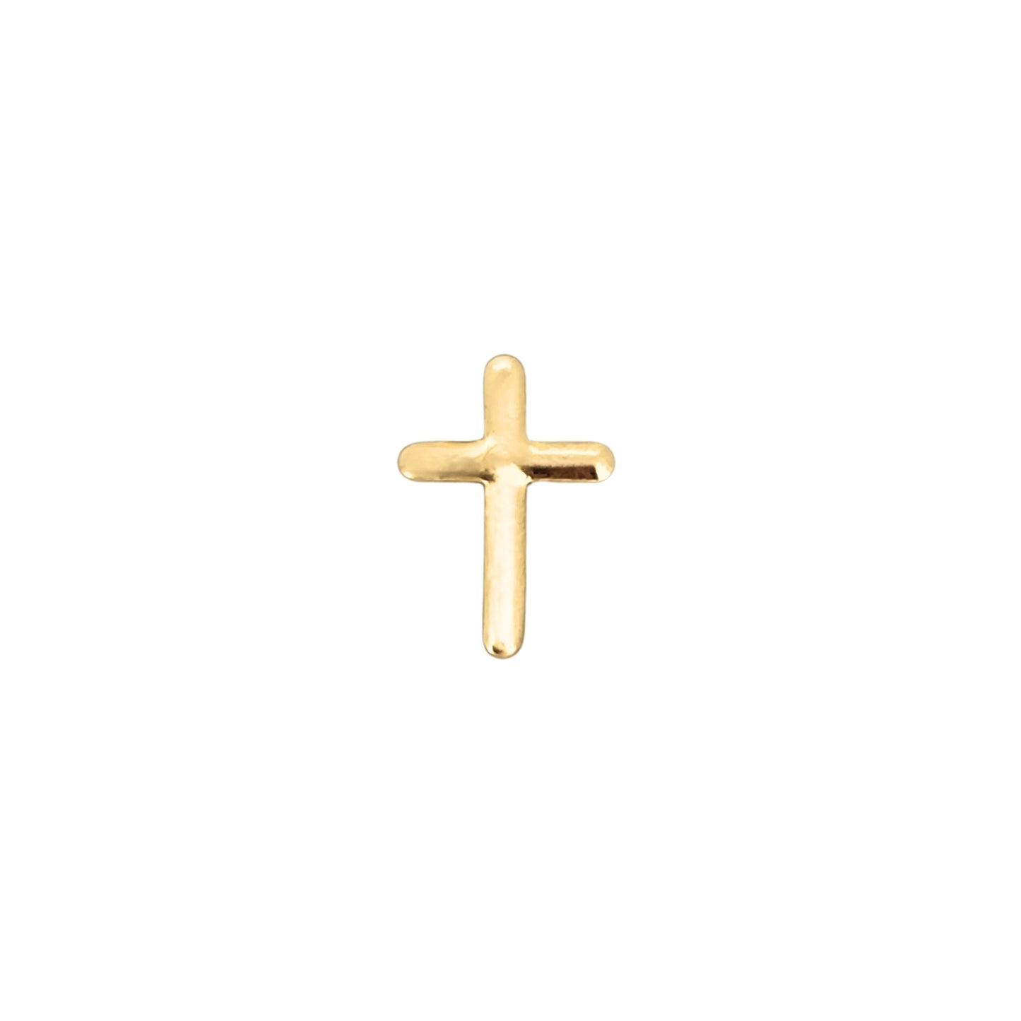 Aretes Cruz Lisa Oro 10k, Tipo Broquel