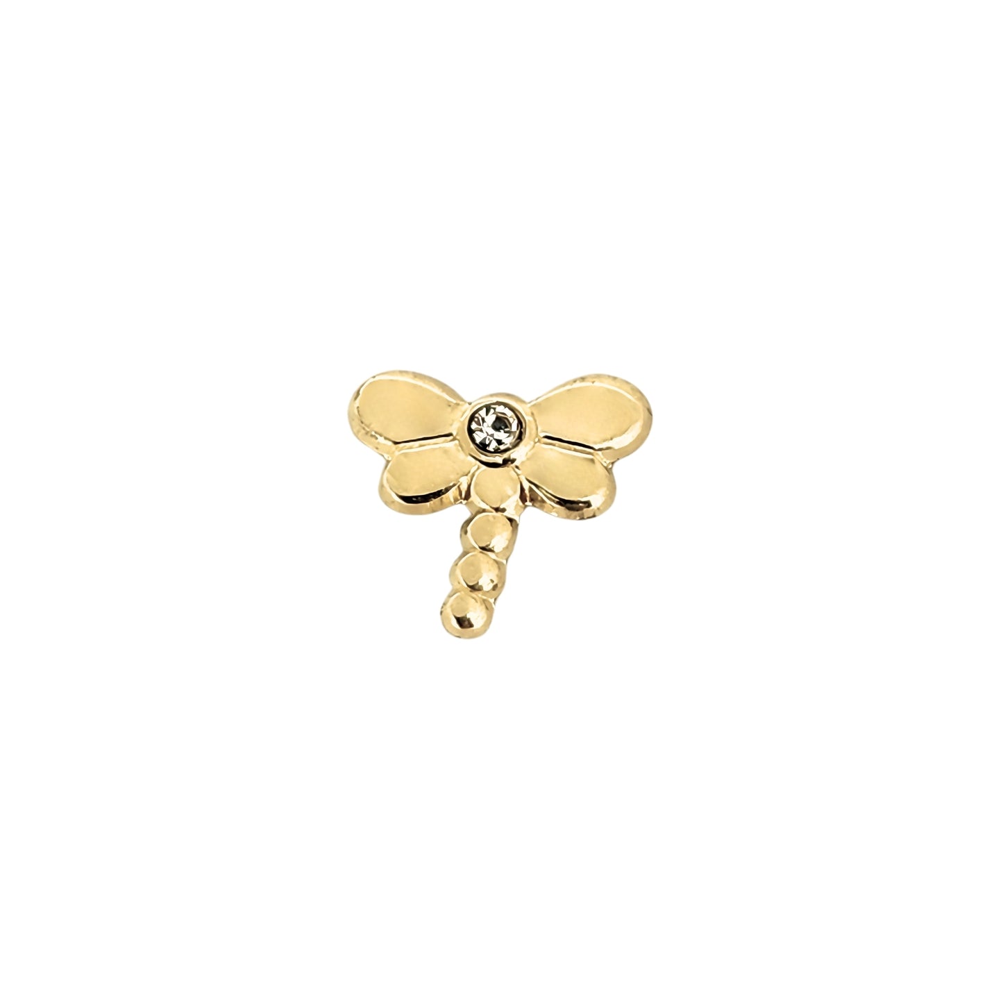 Aretes Libélula Mediana Oro 10k, Tipo Broquel