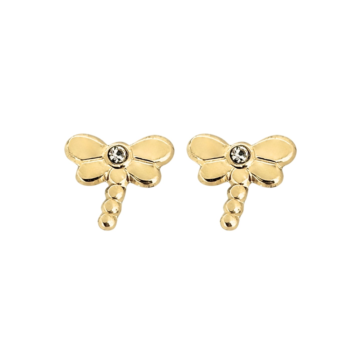 Aretes Libélula Mediana Oro 10k, Tipo Broquel