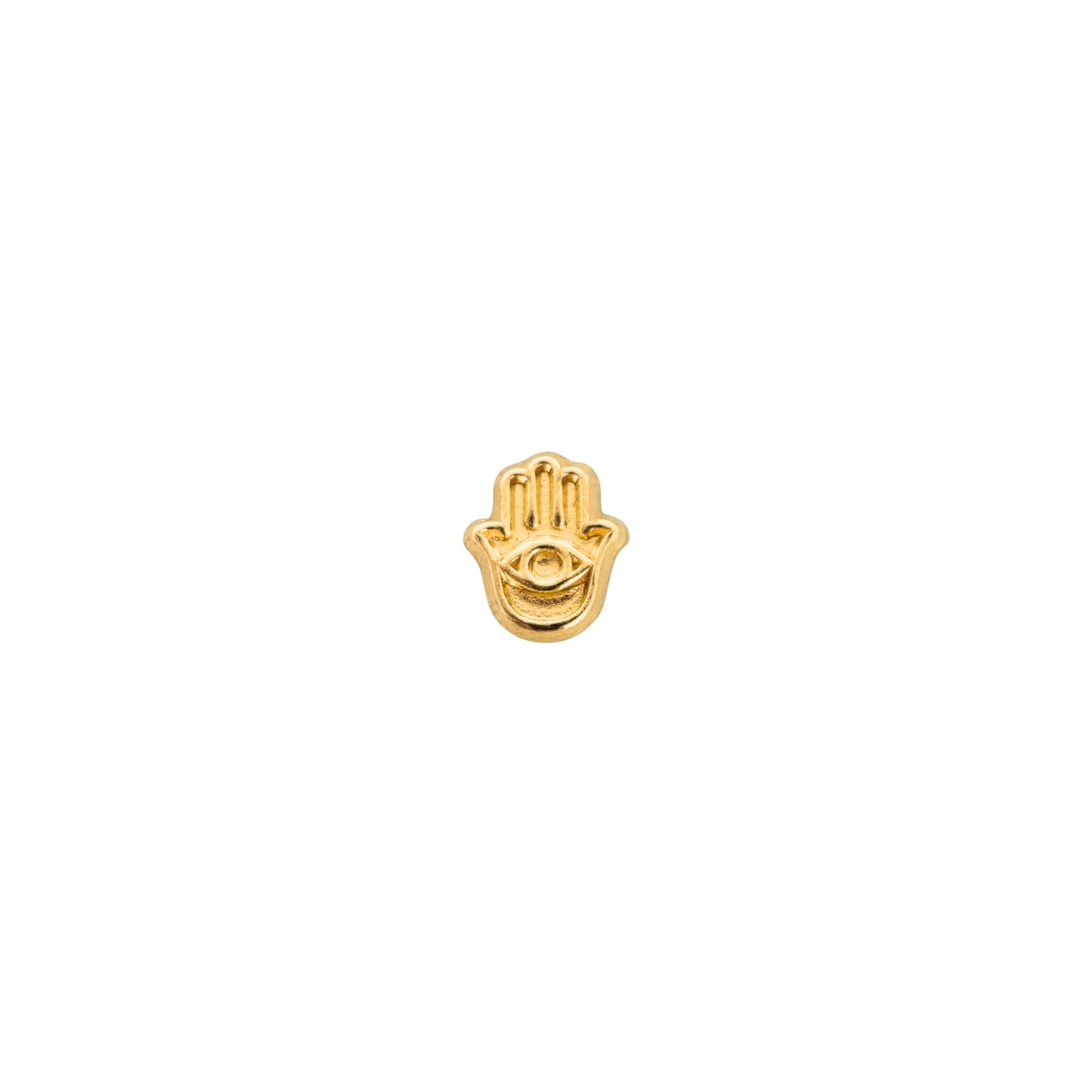 Aretes Oro 10K Broquel Mini Mano de Fátima
