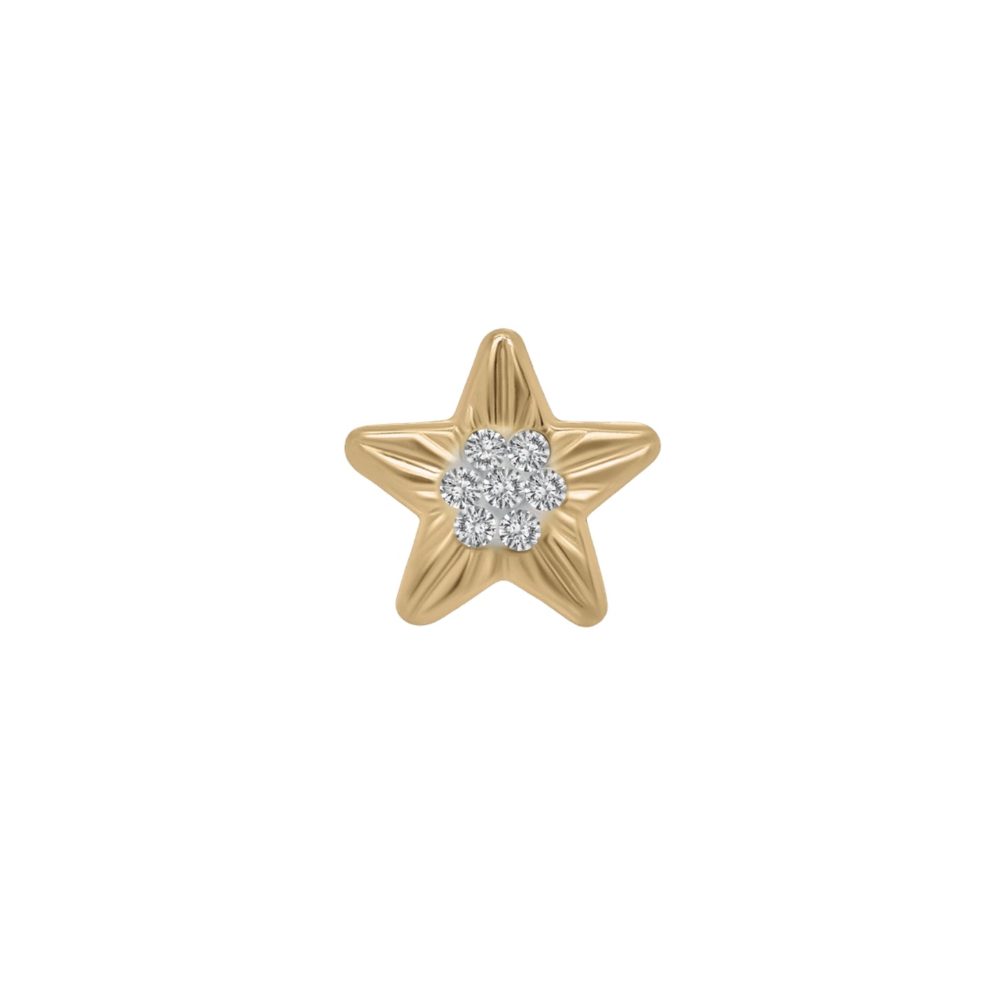 Aretes Oro 10K Broquel Estrella Zirconias