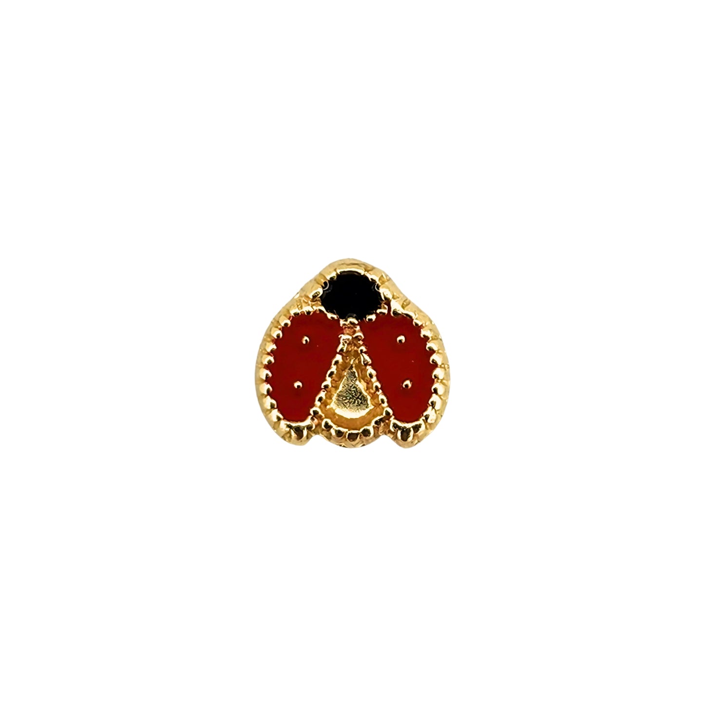 Aretes Catarina con Alas Boleada Esmaltada, Oro 10K Tipo Broquel