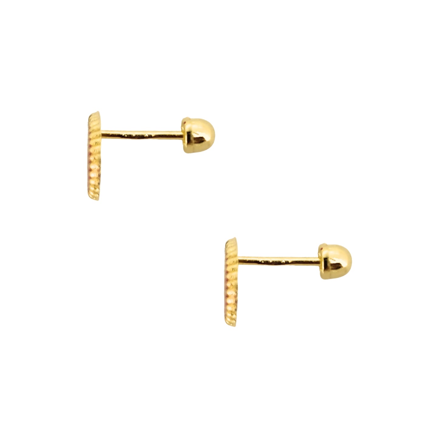 Aretes Catarina con Alas Boleada Esmaltada, Oro 10K Tipo Broquel