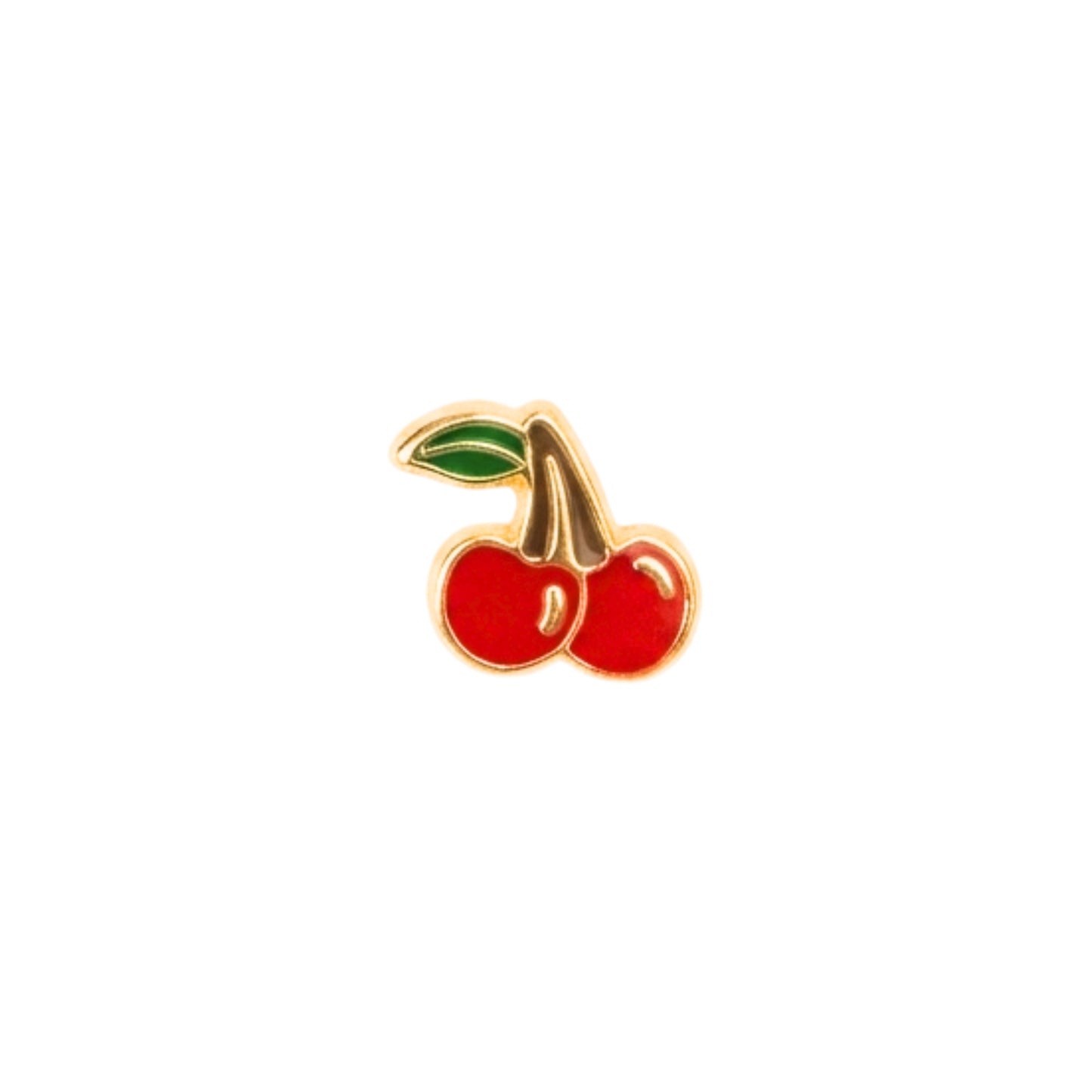 Aretes Oro 10K Broquel Cereza Color