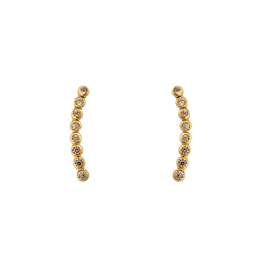 Aretes Lambada Mini Bisel Tipo Broquel Elegantes y Delicados Cierre Rosca Diseño Atemporal y Clásico