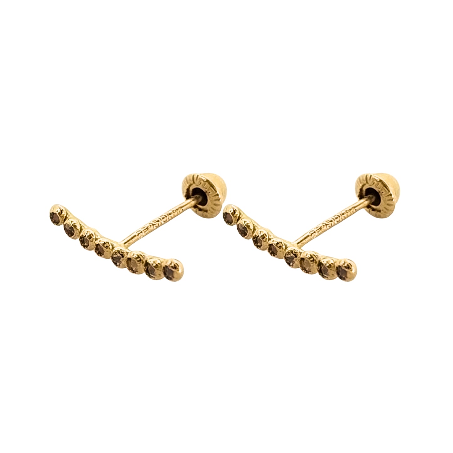 Aretes Lambada Mini Bisel Color a Elegir Tipo Broquel Elegantes y Delicados Cierre Rosca Diseño Atemporal y Clásico