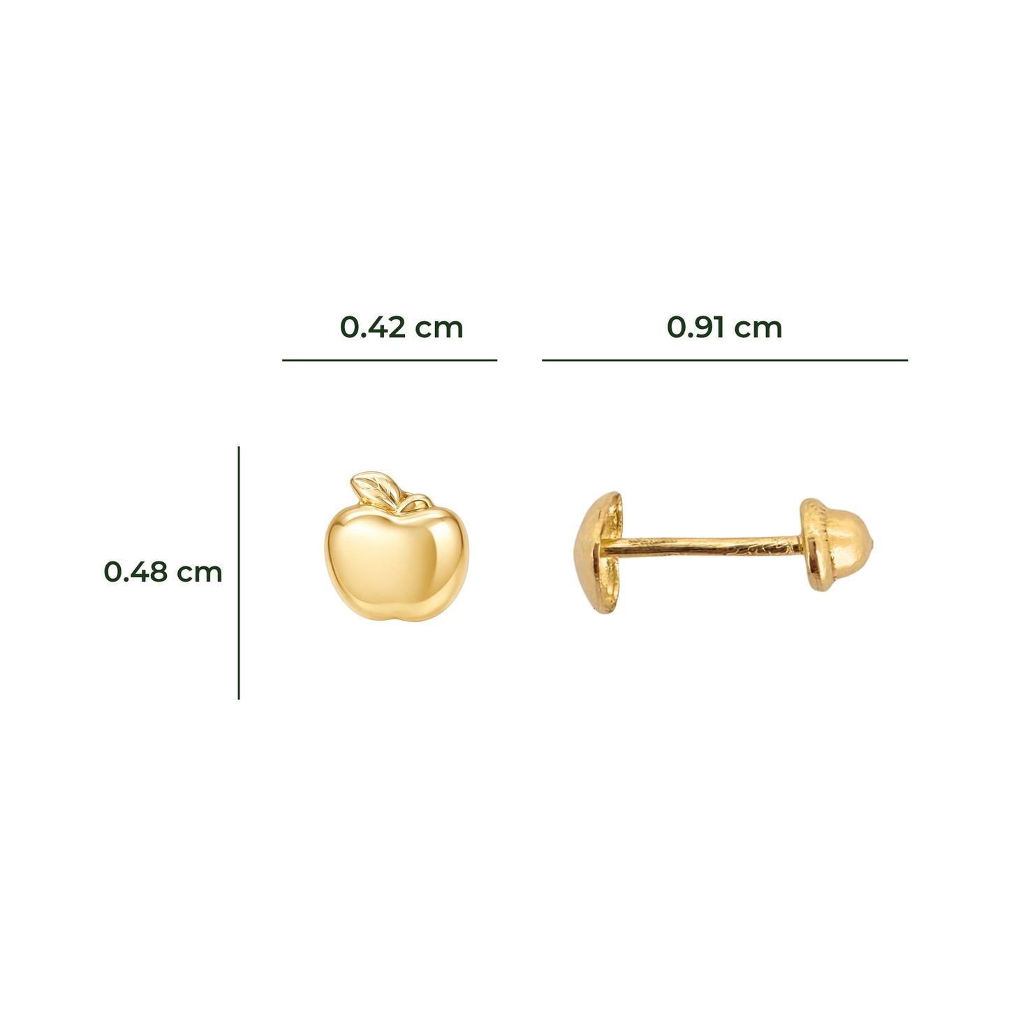 Aretes Oro 10K Broquel Manzanita