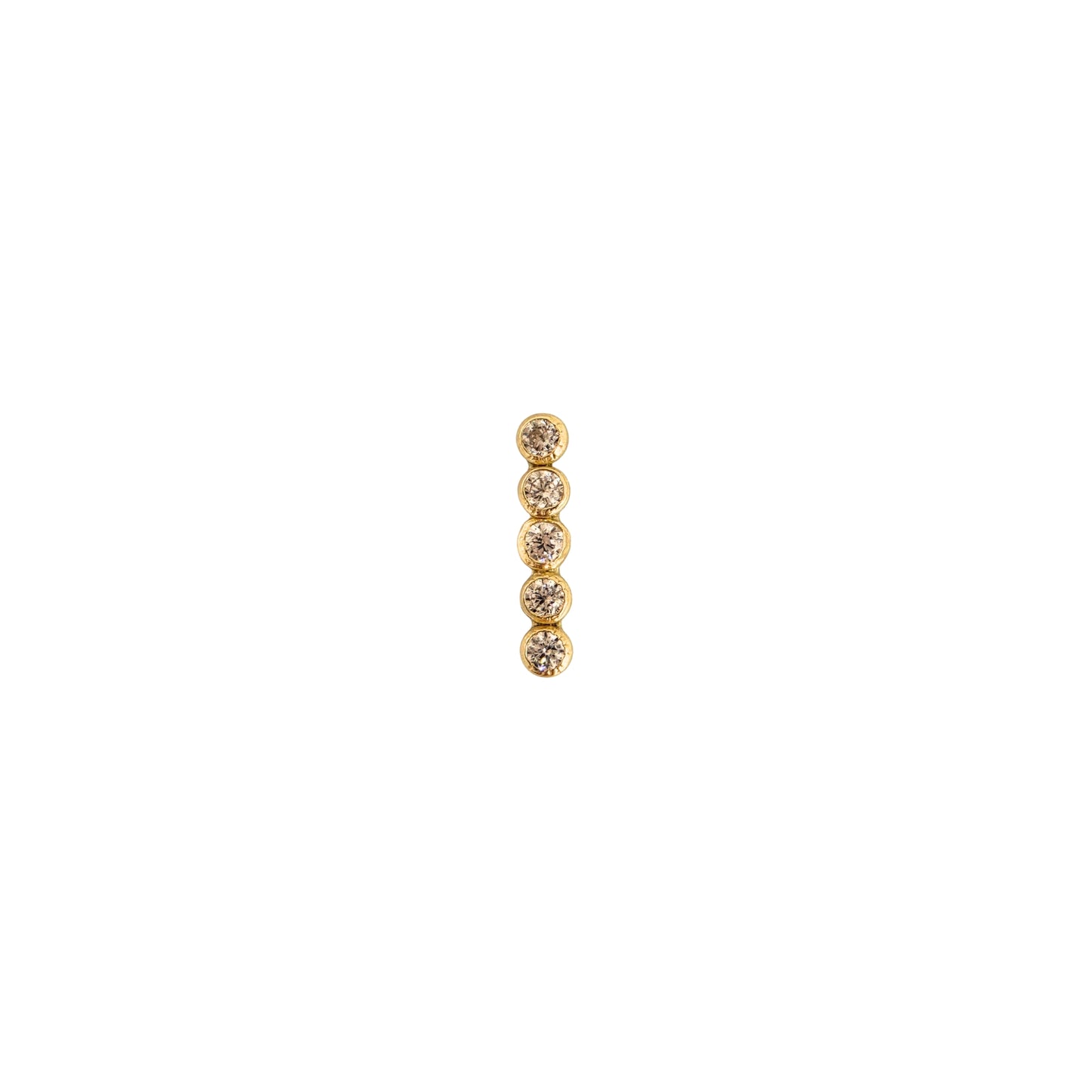 Aretes Oro 10K Broquel Mini Barra 5p Mini Bisel