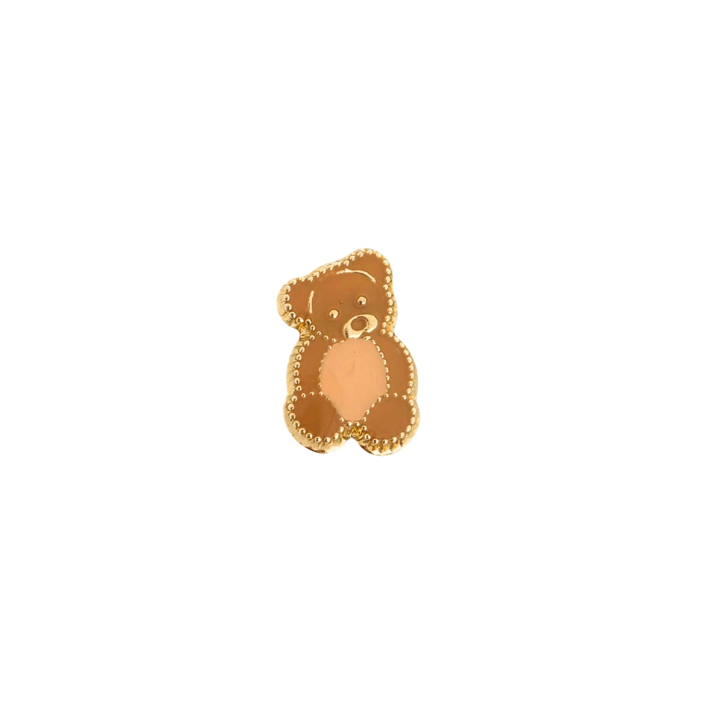 Aretes Oso Boleado Tipo Broquel Elegantes y Delicados Cierre Rosca Diseño Atemporal y Clásico