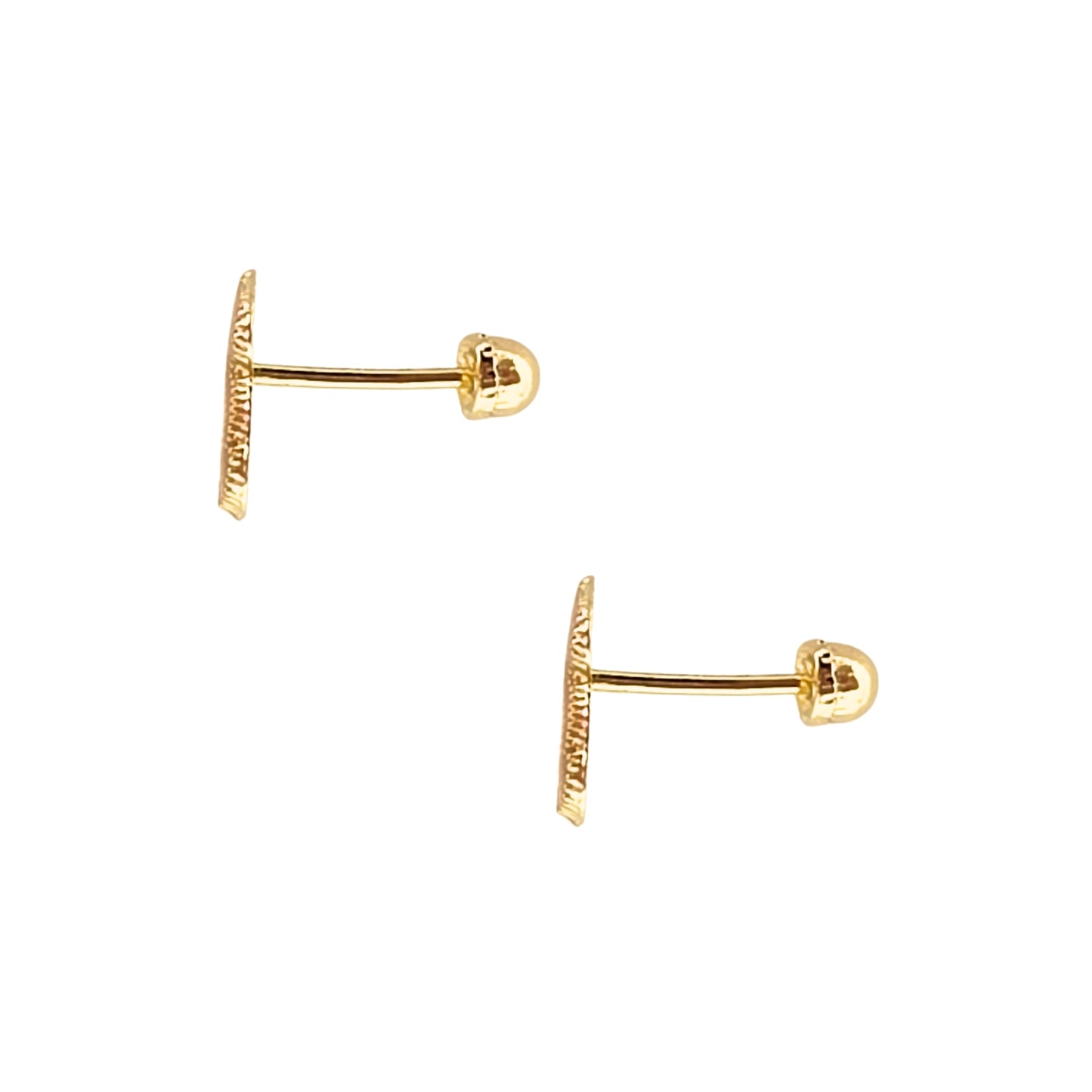 Aretes Oso Boleado Tipo Broquel Elegantes y Delicados Cierre Rosca Diseño Atemporal y Clásico