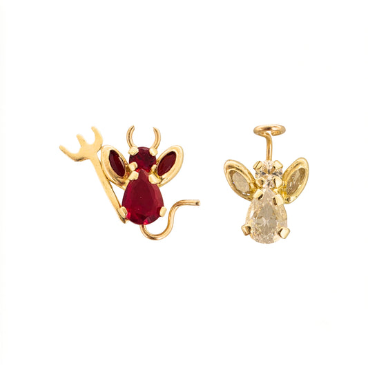 Aretes Oro 10K Broquel Conciencia