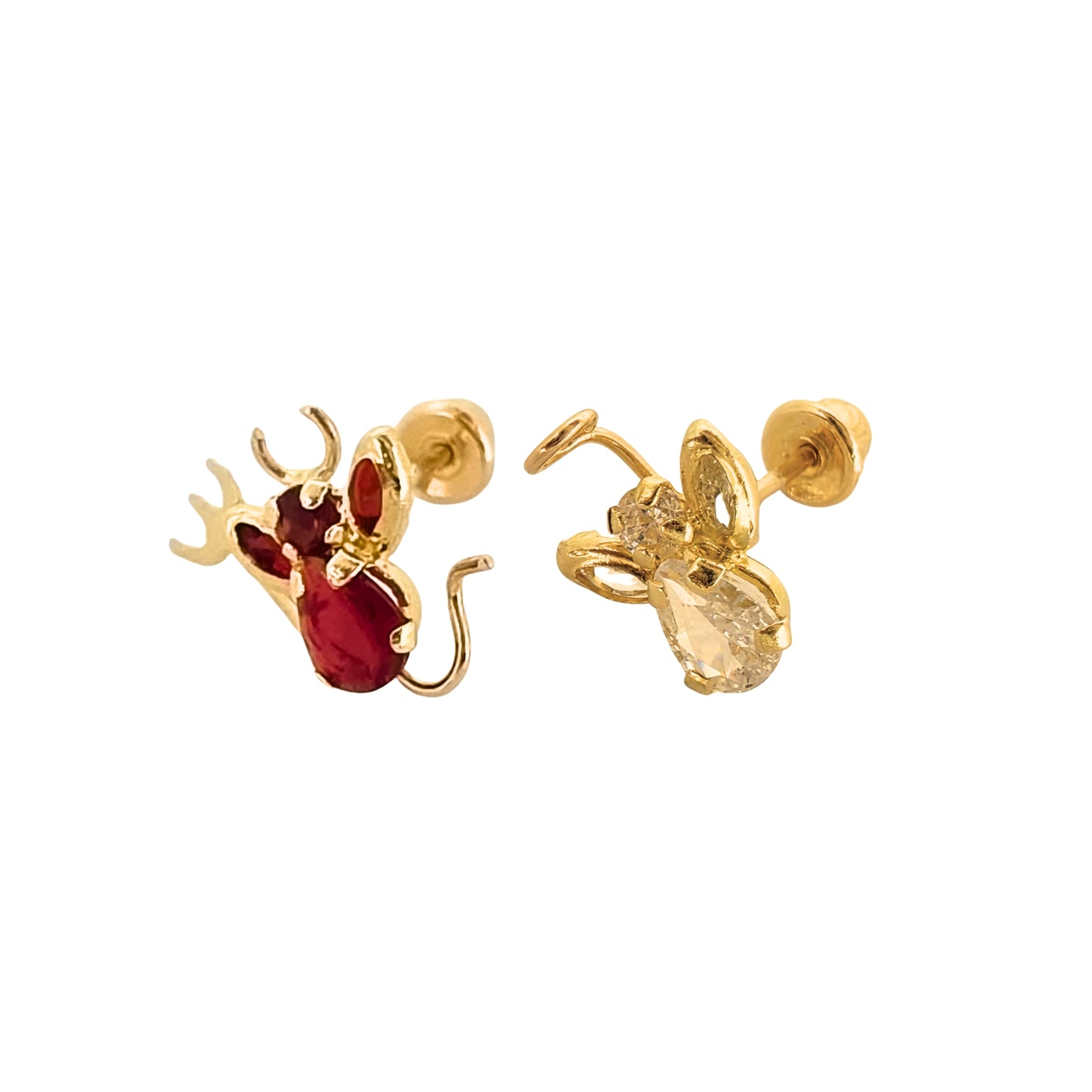 Aretes Oro 10K Broquel Conciencia