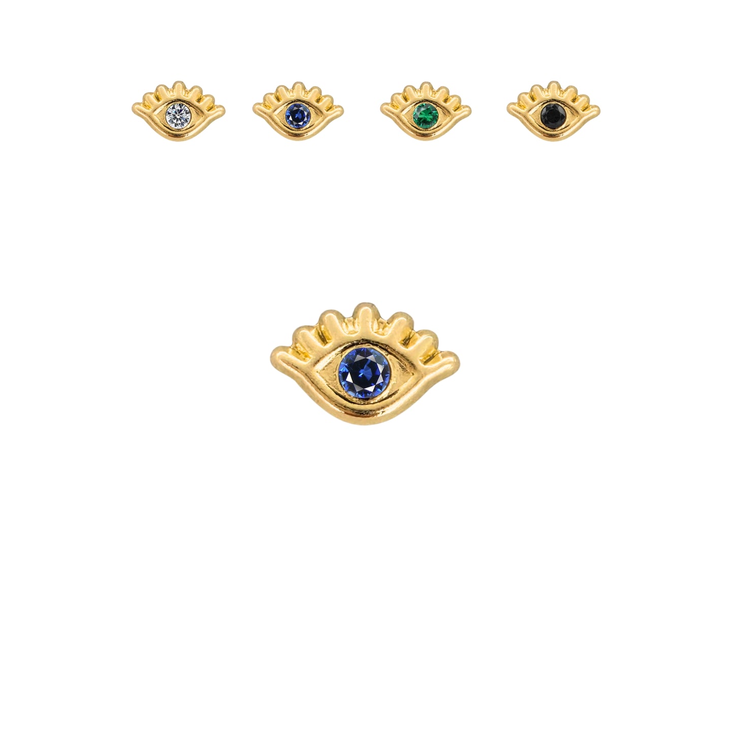 Aretes Ojito Turco Tipo Broquel Elegantes y Delicados Cierre Rosca Diseño Atemporal y Clásico