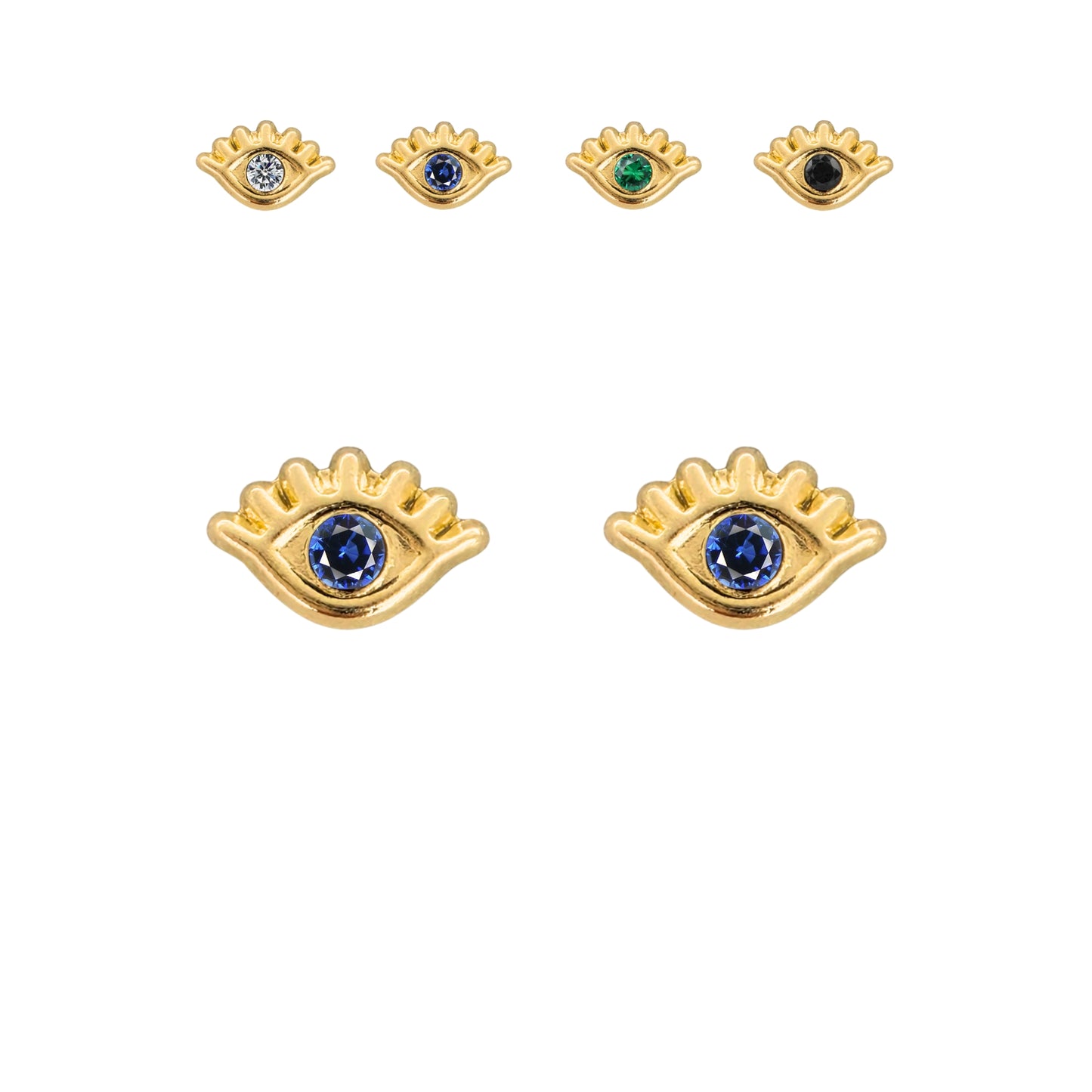 Aretes Ojito Turco Tipo Broquel Elegantes y Delicados Cierre Rosca Diseño Atemporal y Clásico