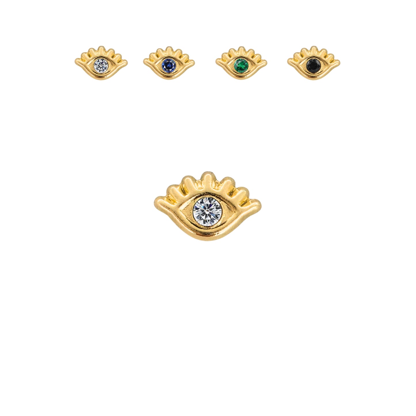 Aretes Ojito Turco Tipo Broquel Elegantes y Delicados Cierre Rosca Diseño Atemporal y Clásico