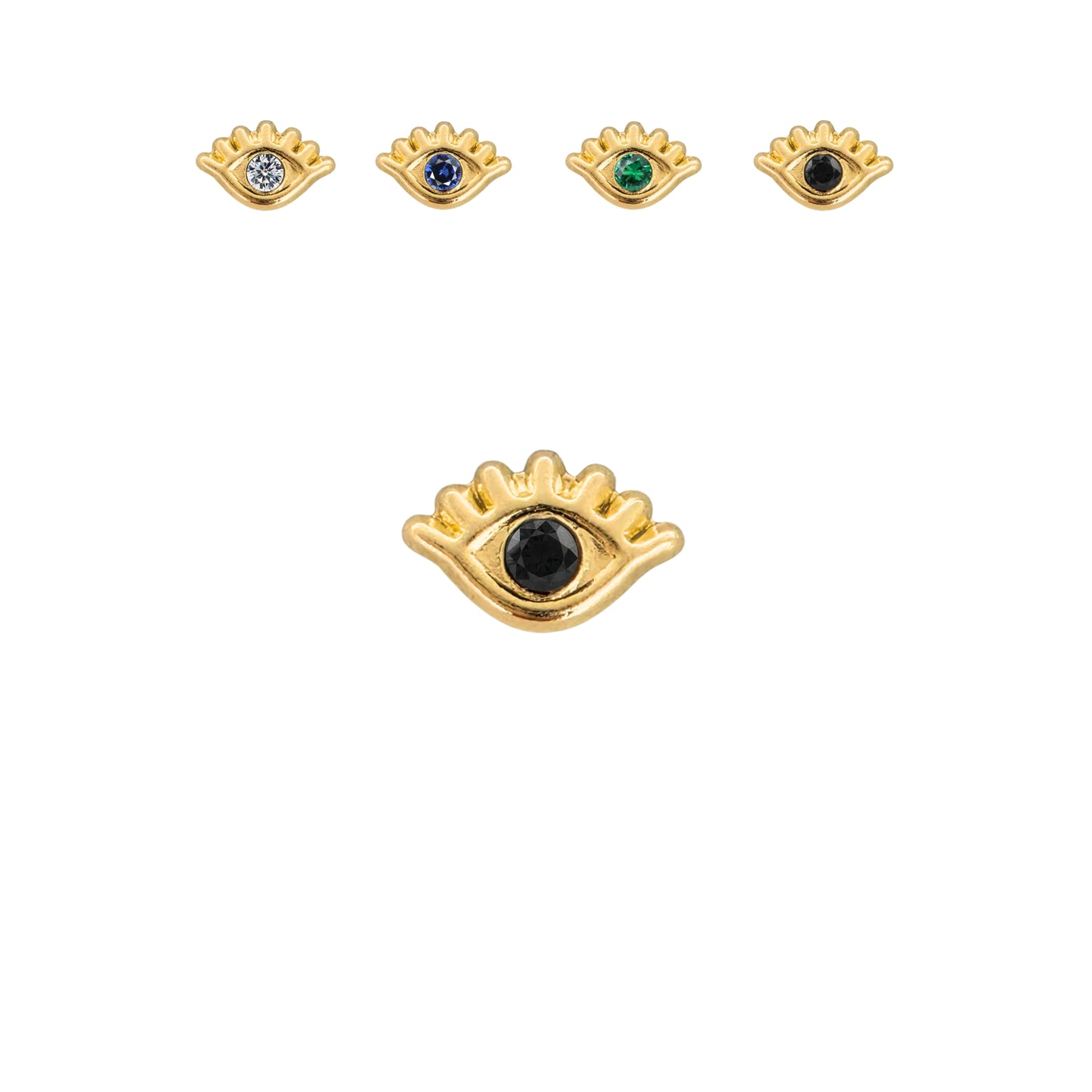 Aretes Ojito Turco Tipo Broquel Elegantes y Delicados Cierre Rosca Diseño Atemporal y Clásico