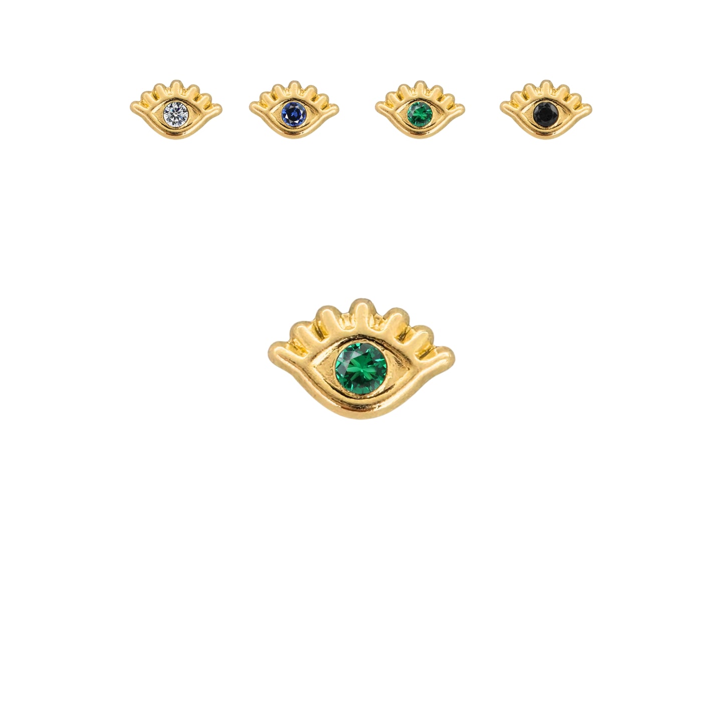 Aretes Ojito Turco Tipo Broquel Elegantes y Delicados Cierre Rosca Diseño Atemporal y Clásico