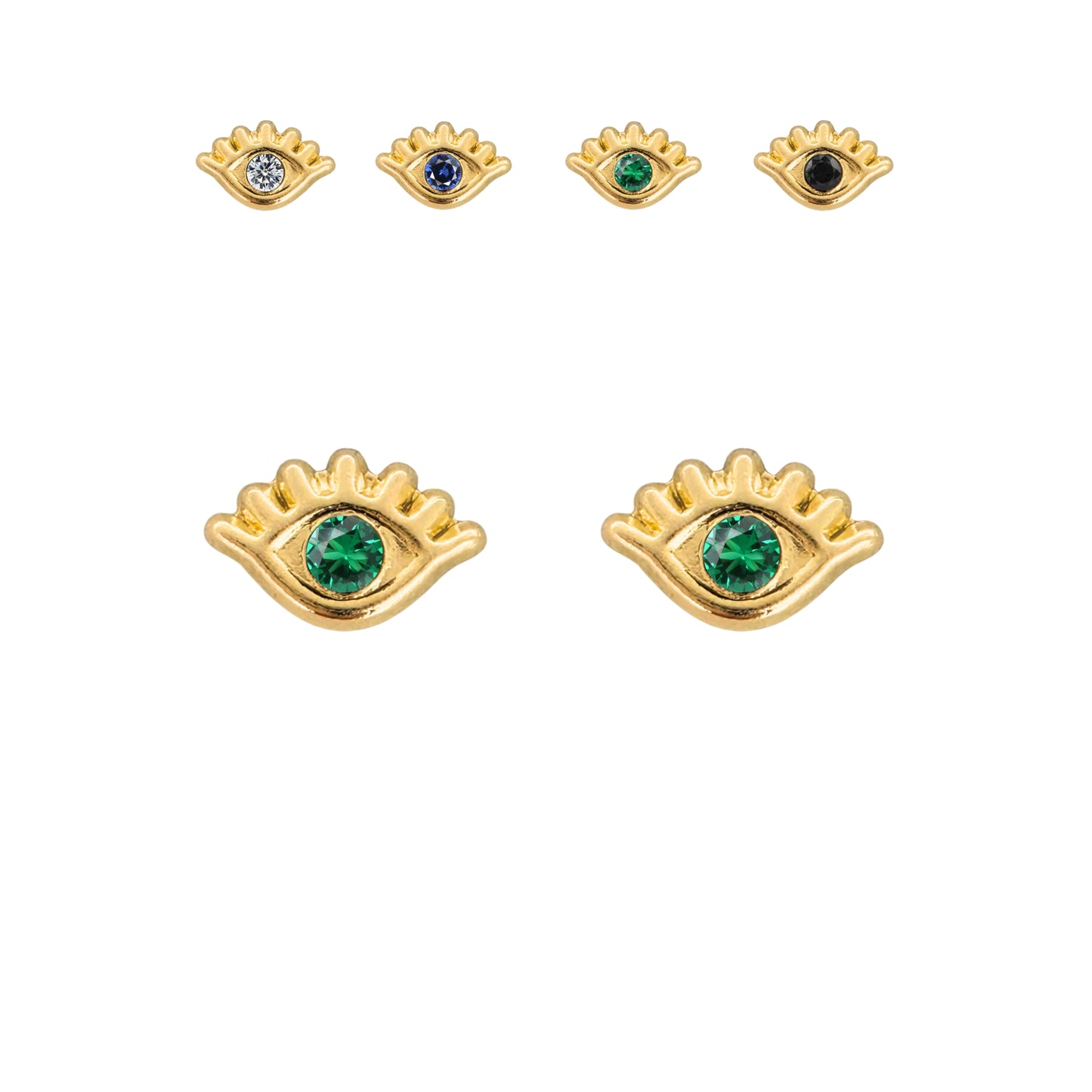 Aretes Ojito Turco Tipo Broquel Elegantes y Delicados Cierre Rosca Diseño Atemporal y Clásico