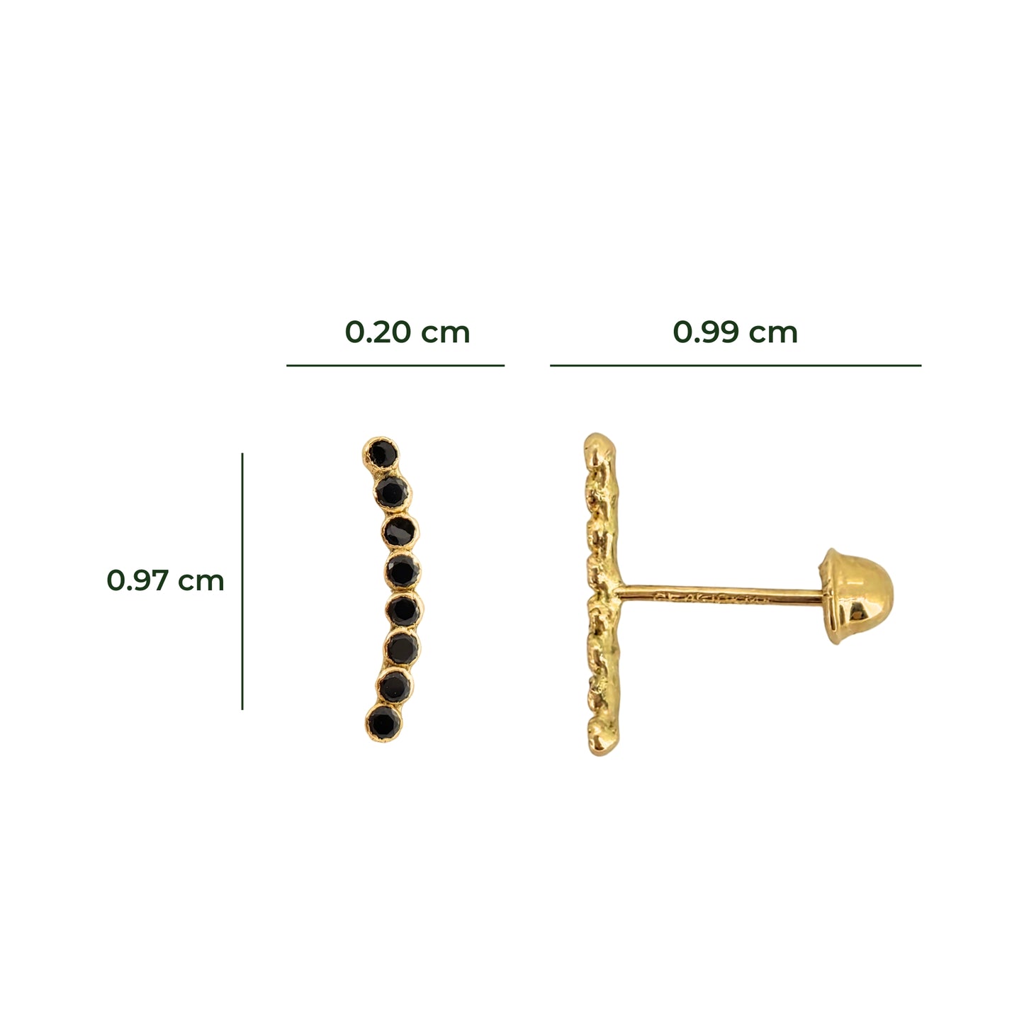 Aretes Lambada Mini Bisel Color a Elegir Tipo Broquel Elegantes y Delicados Cierre Rosca Diseño Atemporal y Clásico