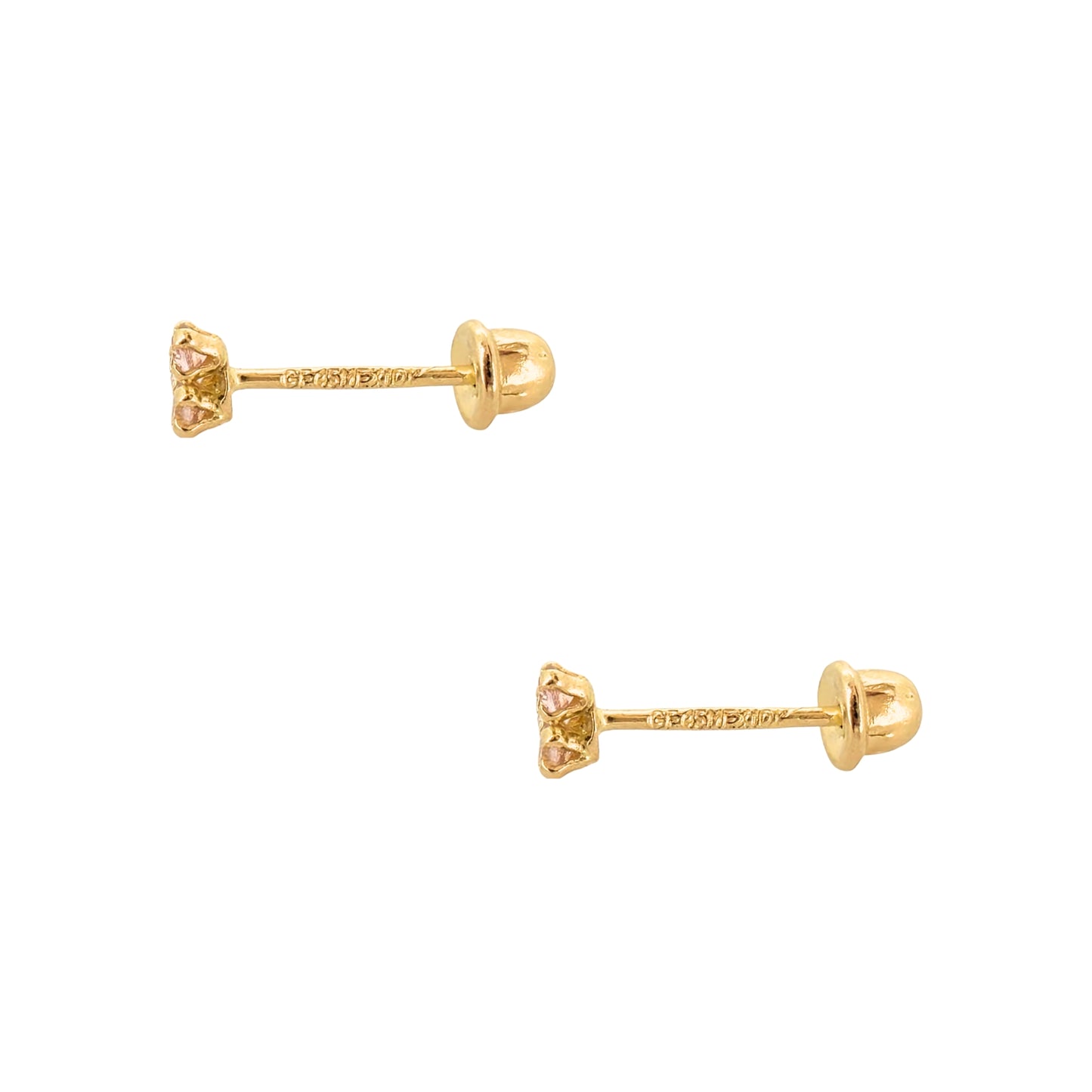 Aretes Oro 10K Broquel Trebol Piedras Color a Elegir