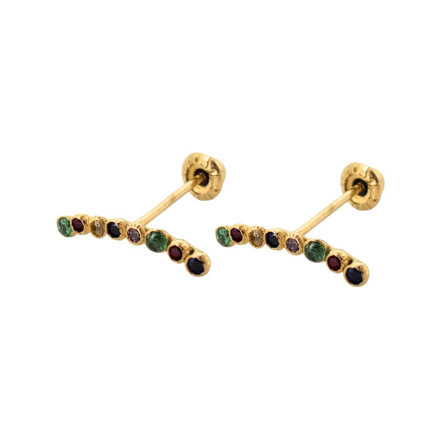 Aretes Lambada Mini Bisel Color a Elegir Tipo Broquel Elegantes y Delicados Cierre Rosca Diseño Atemporal y Clásico