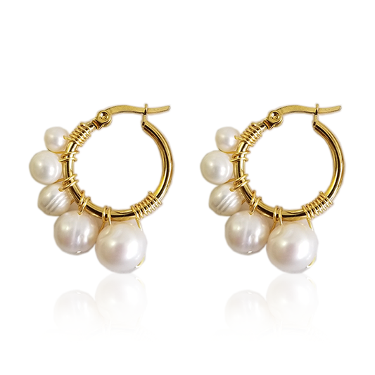 Forever Pearl Hoops