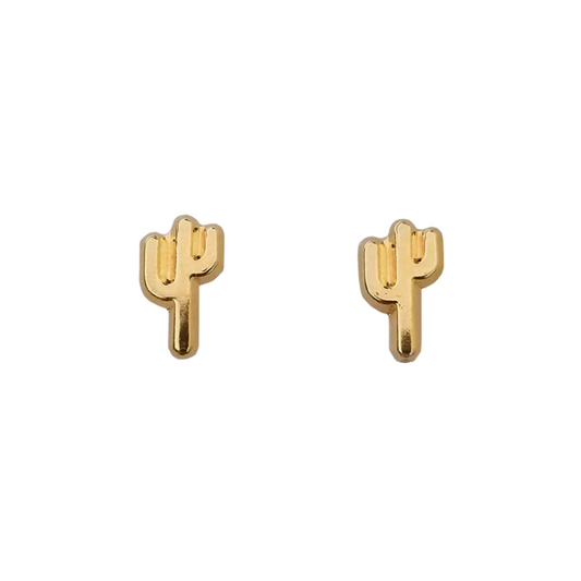 Aretes Cactus Oro 10k, Tipo Broquel