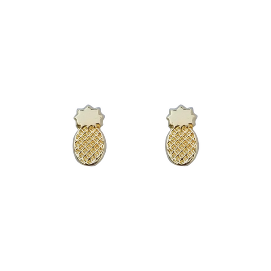 Aretes Piña Oro 10k, Tipo Broquel