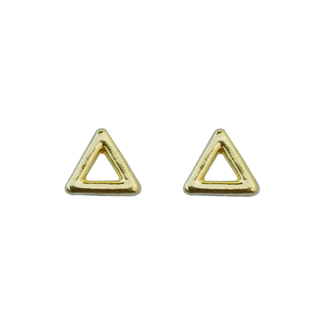 Broquel Triángulo Silueta, Oro 10K (Par de Aretes)