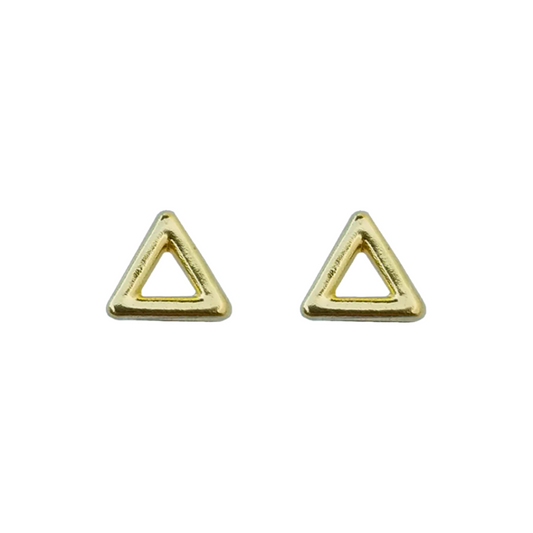 Aretes Triángulo Silueta Oro 10K, Tipo Broquel